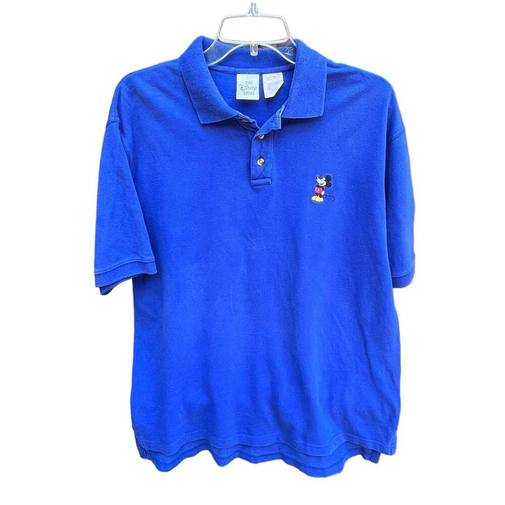 VTG Disney Mickey Mouse Adult Blue Short Sleeve Polo Embroidered Men’s Sz Med